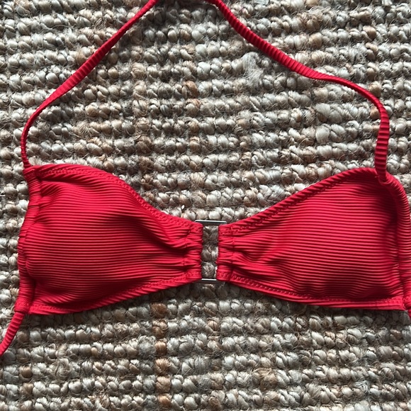 Red Thong 2 piece bikini swim suit sexy red set size Small like new - Picture 4 of 6